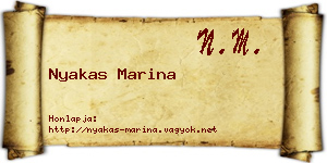 Nyakas Marina névjegykártya